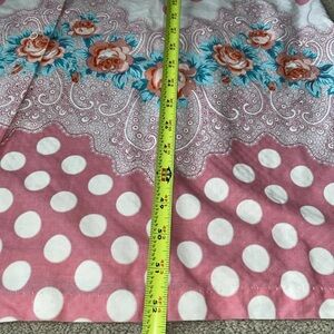 Elizabeth Paige VINTAGE Housecoat Robe Small Polka Dots Floral Print  Pink White